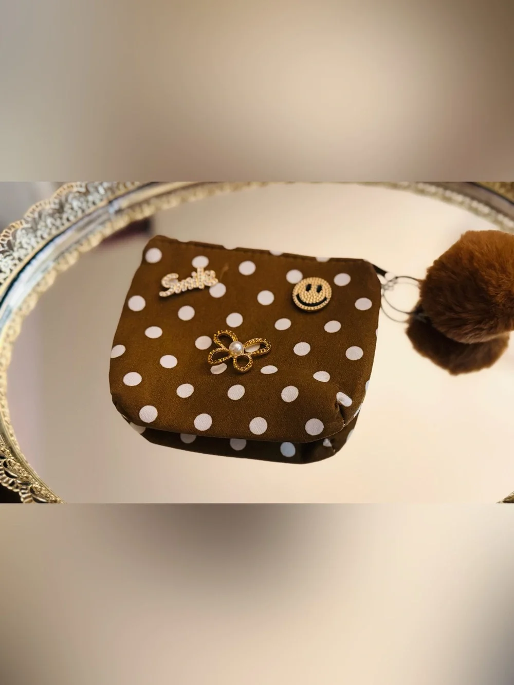 NWOT Embellished Polka Dot Coin Pouch Keychain – Choose ONE